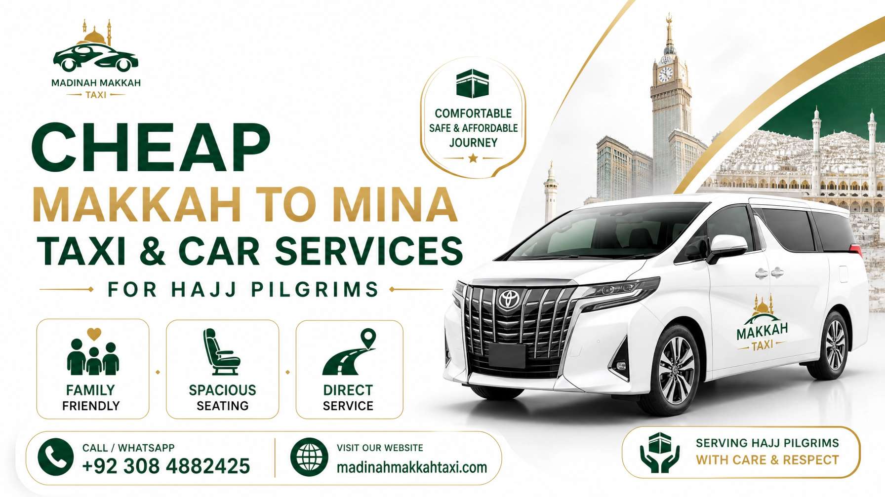 Cheap Makkah to Mina Taxi & Car Services for Hajj Pilgrims